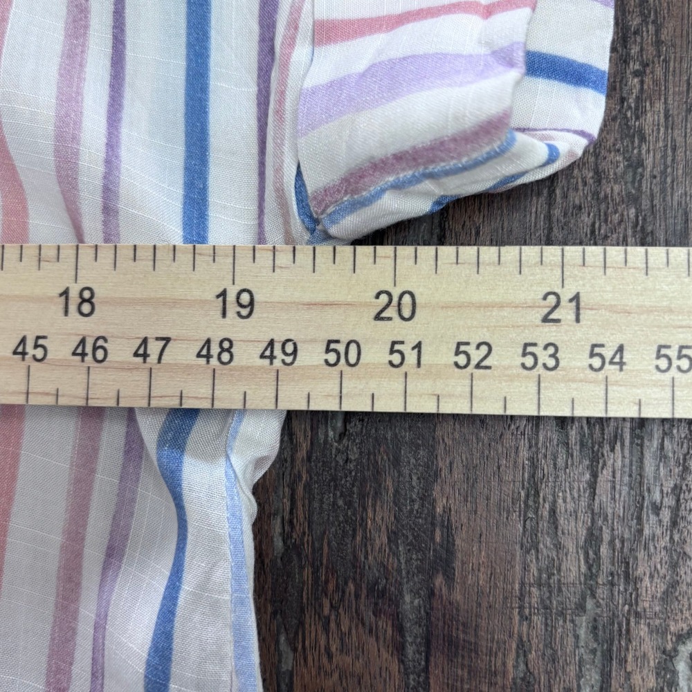 Cloth & Stone Beachy Boho Anthro Style Striped Button Front Tie Hem Top S - Picture 6 of 10